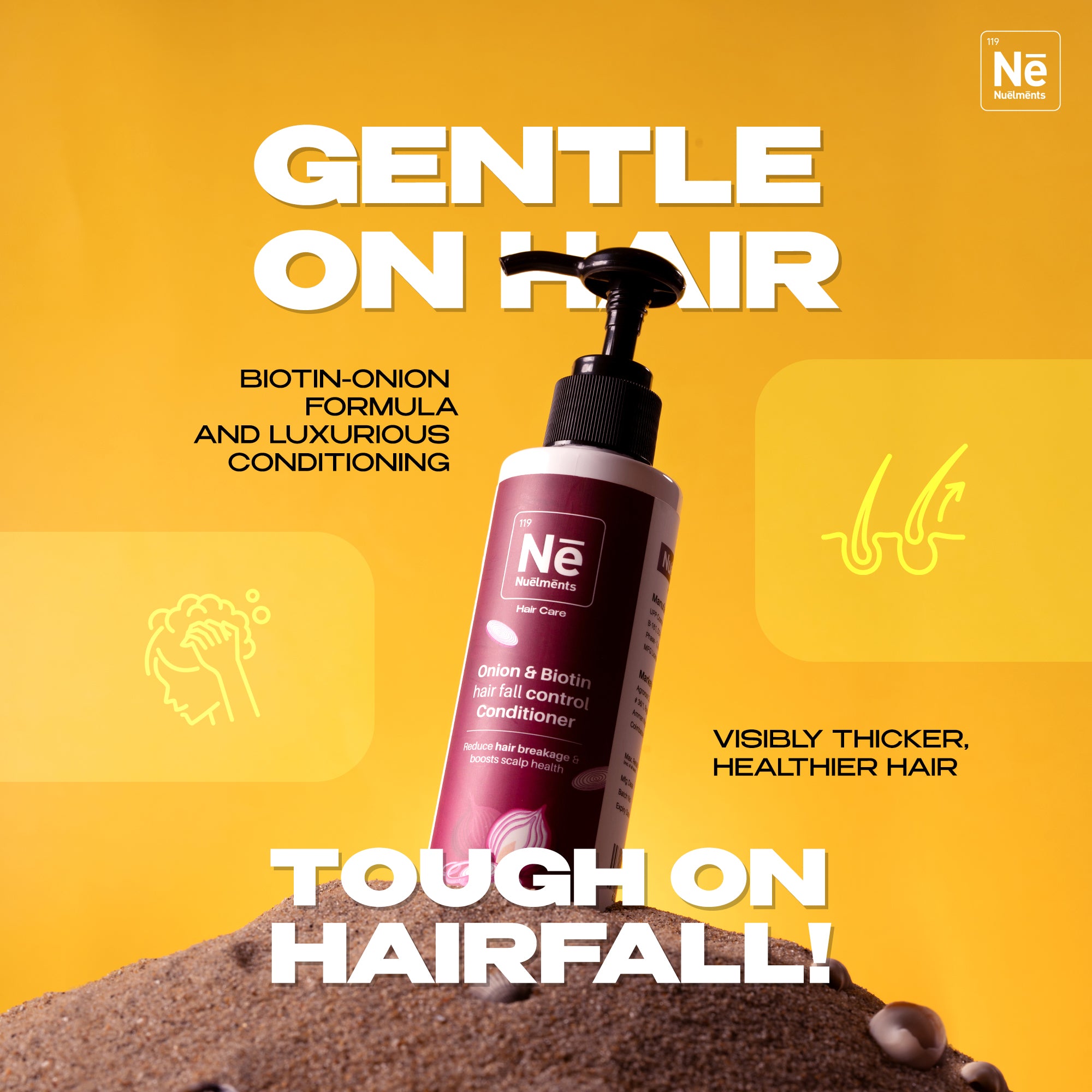 Nuelments Onion & Biotin Conditioner for Hair Growth & Hair Fall Control