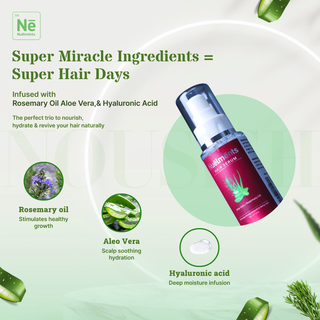 Nuelments Hair Serum Aloe Vera & Rosemary Oil